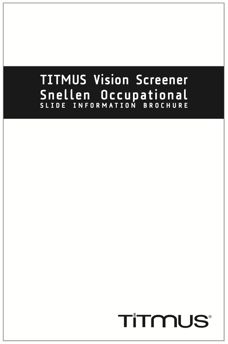 18243 - Titmus Occupational Letters Slide Info Sheet