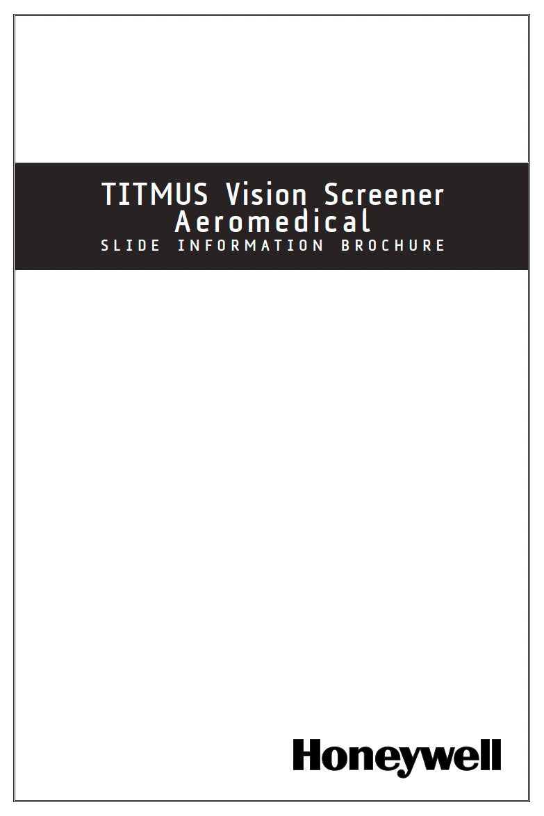 18248 - Titmus Aeromedical / FAA Slide Info Sheet